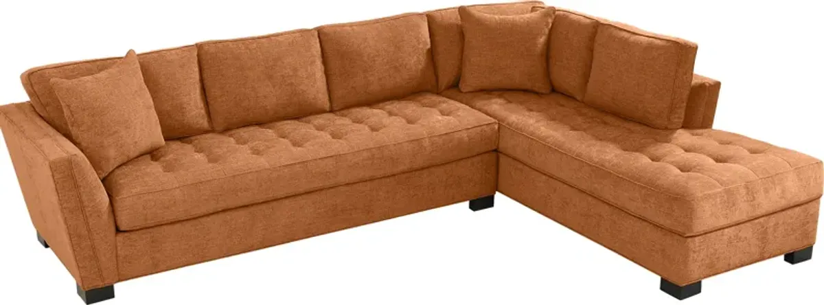 Calvin Heights Russet Textured 2 Pc XL Sectional