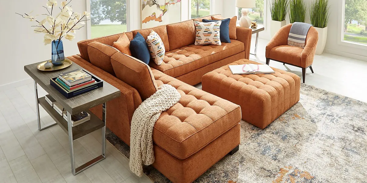 Calvin Heights Russet Textured 2 Pc XL Sectional