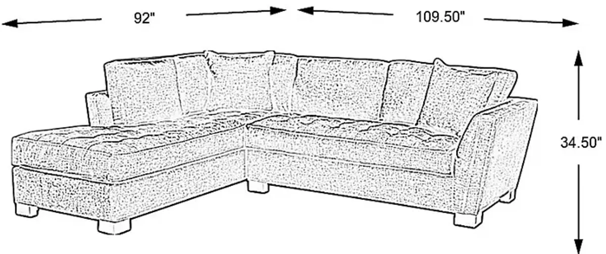 Calvin Heights Russet Textured 2 Pc Sectional