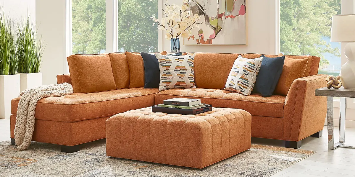 Calvin Heights Russet Textured 2 Pc Sectional