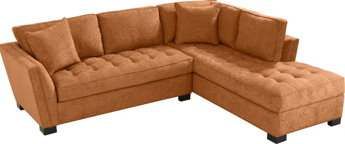 Calvin Heights Russet Textured 2 Pc Sectional