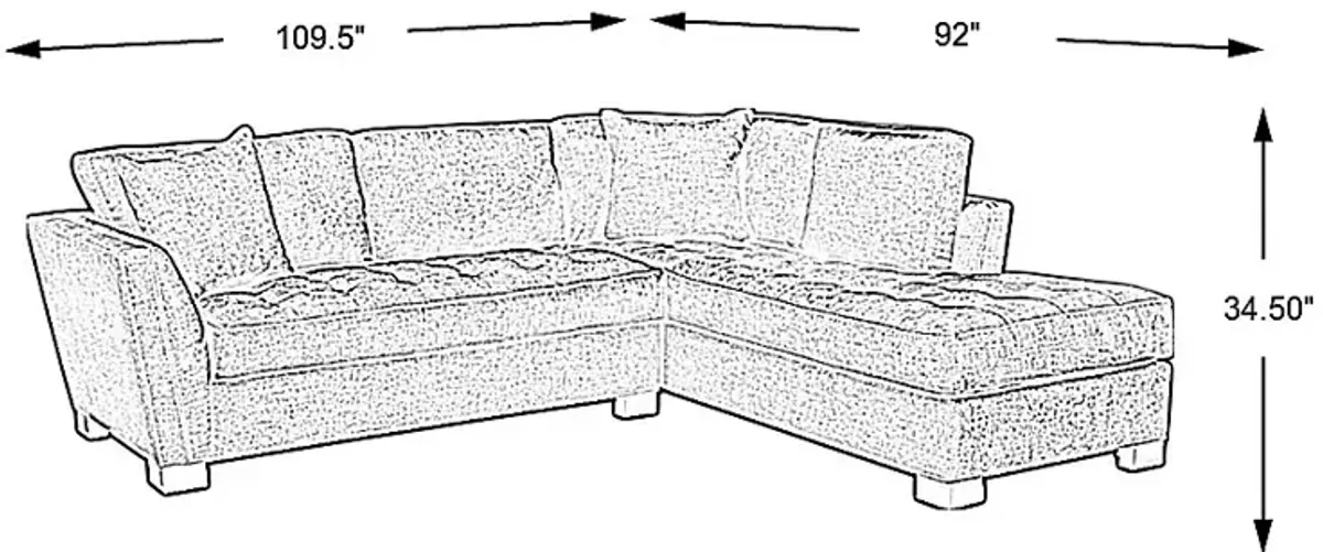 Calvin Heights Russet Textured 2 Pc Sectional