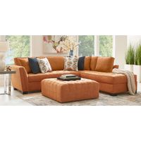 Cindy Crawford Home Calvin Heights Russet Textured 2 Pc Sectional