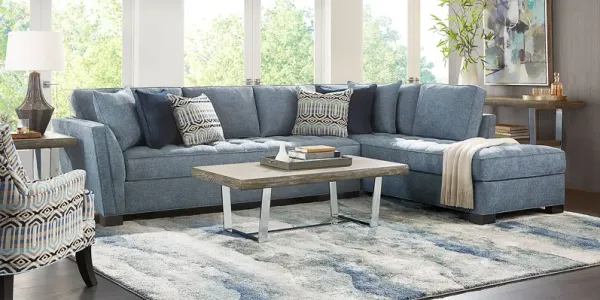 Calvin Heights Chambray Textured 2 Pc XL Sectional