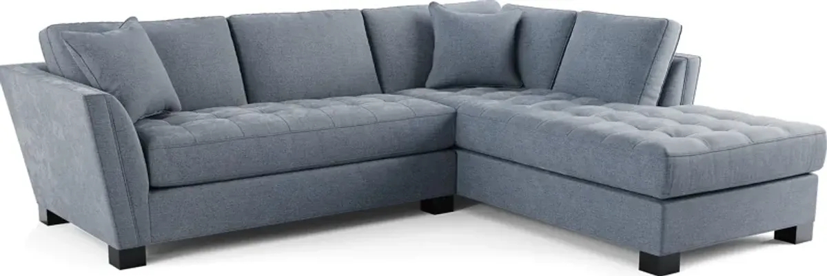 Calvin Heights Chambray Textured 2 Pc Sectional