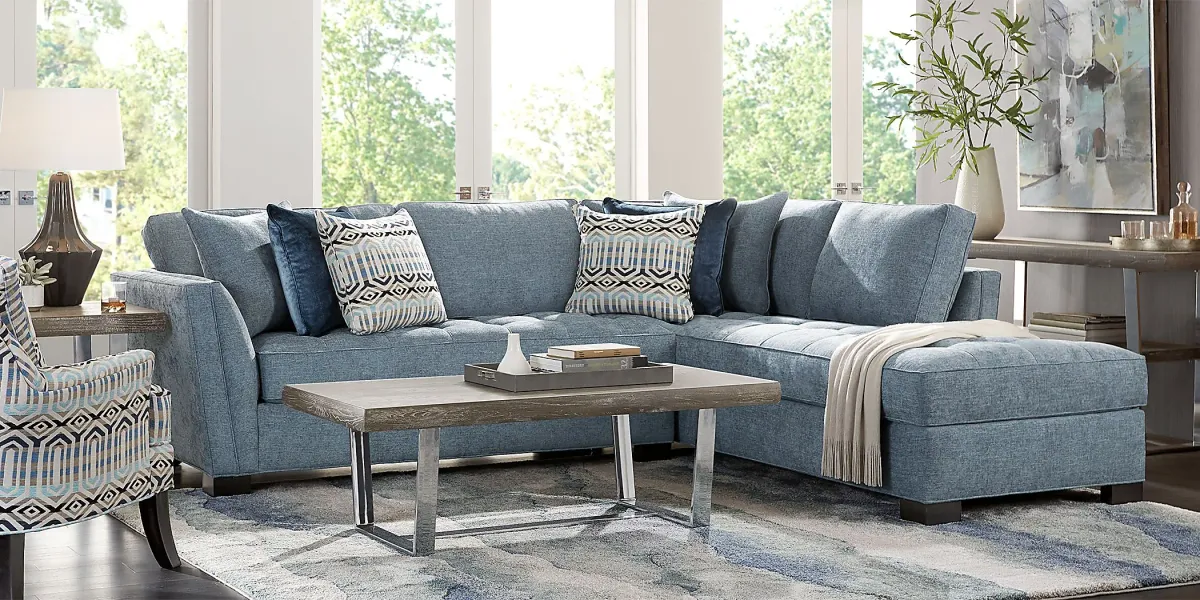 Calvin Heights Chambray Textured 2 Pc Sectional