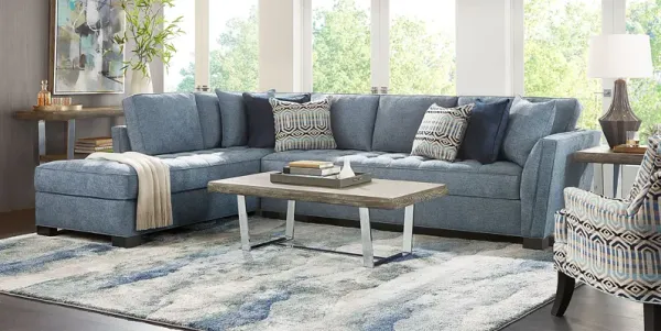 Calvin Heights Chambray Textured 2 Pc XL Sectional