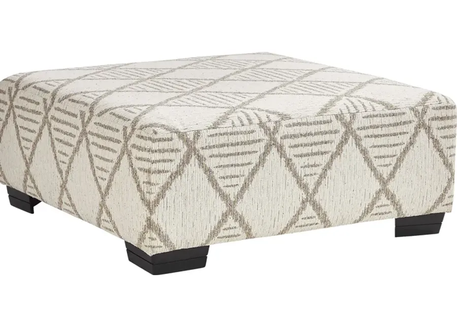 Highland Square White Cocktail Ottoman