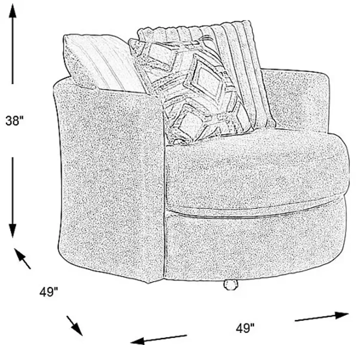 Moreau Street Gray Swivel Accent Chair