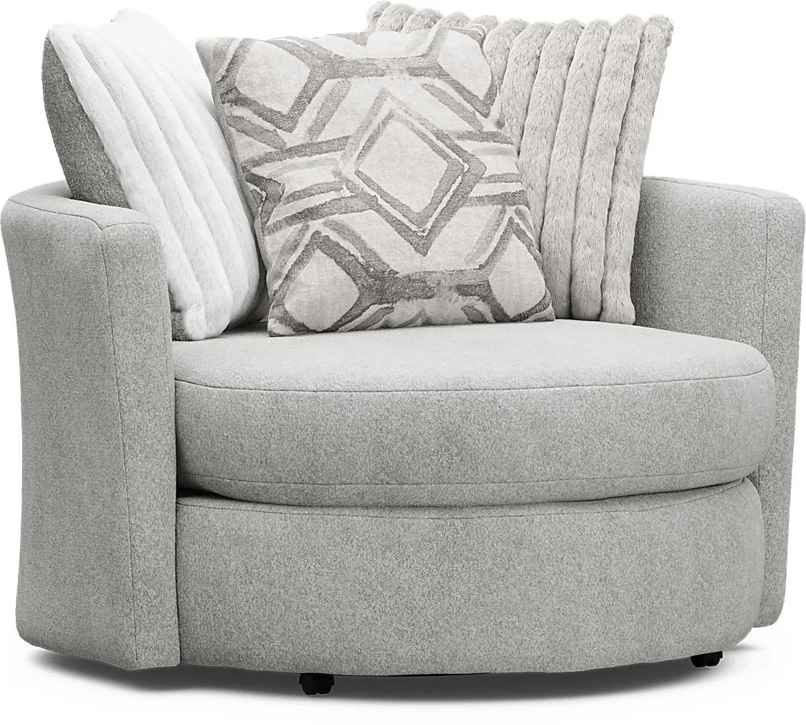 Moreau Street Gray Swivel Accent Chair