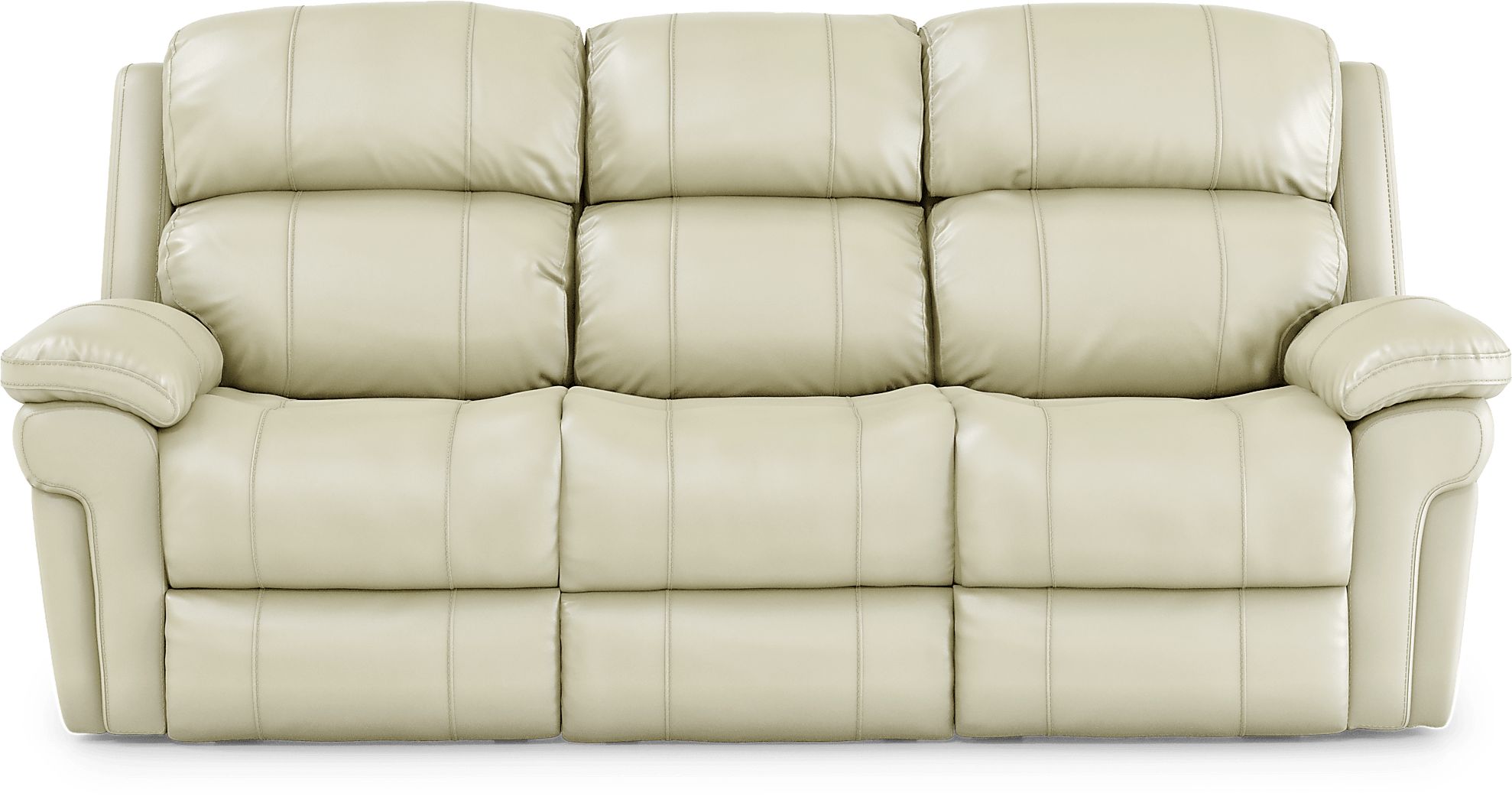 Trevino Place Cream Leather 3 Pc Living Room with Reclining Sofa