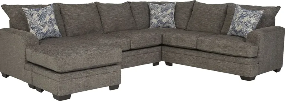 Copley Court Pewter 2 Pc Sleeper Sectional