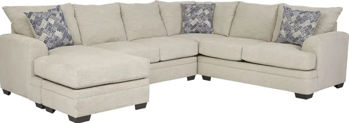 Copley Court Parchment 2 Pc Gel Foam Sleeper Sectional