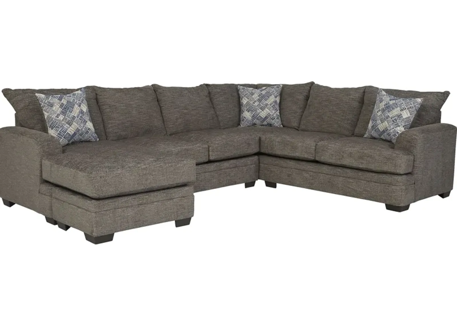 Copley Court Pewter 2 Pc Gel Foam Sleeper Sectional