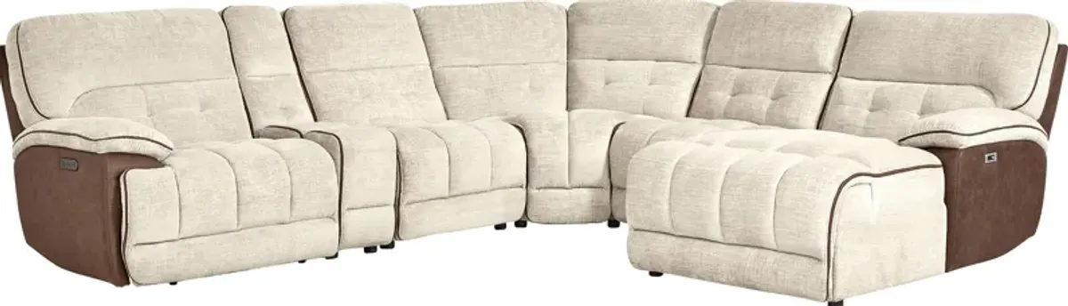 Bakersfield Beige 9 Pc Dual Power Reclining Sectional Living Room