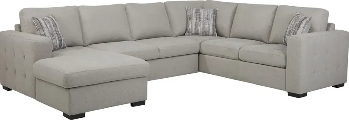 Kirkwell Gray 3 Pc Sleeper Sectional