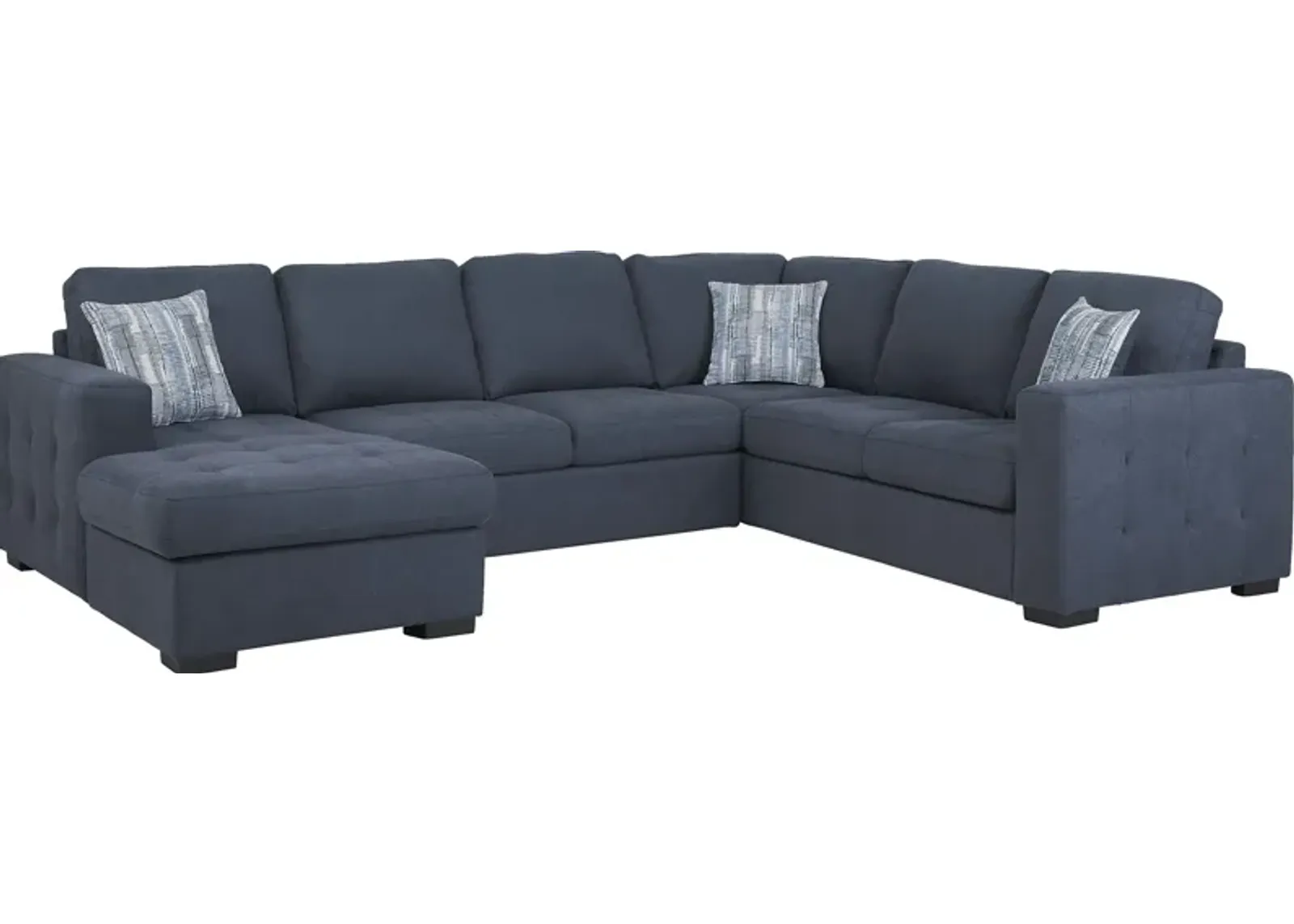 Kirkwell Blue 3 Pc Sleeper Sectional