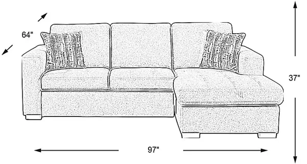 Kirkwell Gray 2 Pc Sleeper Sectional