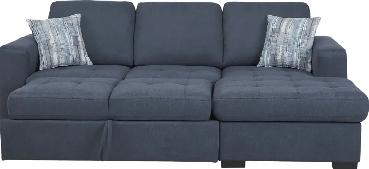 Kirkwell Blue 2 Pc Sleeper Sectional