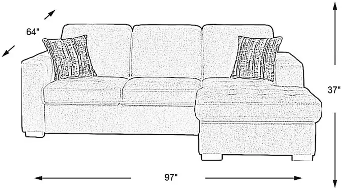 Kirkwell Blue 2 Pc Sleeper Sectional