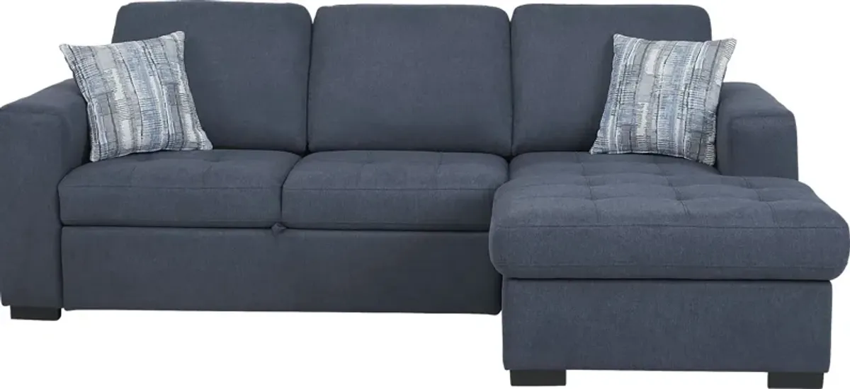 Kirkwell Blue 2 Pc Sleeper Sectional