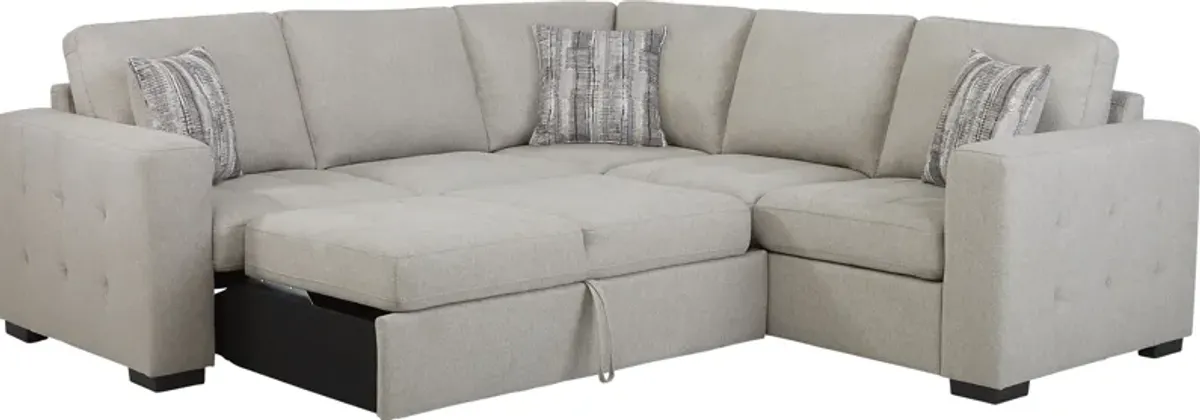 Kirkwell Gray 2 Pc Sleeper Sectional