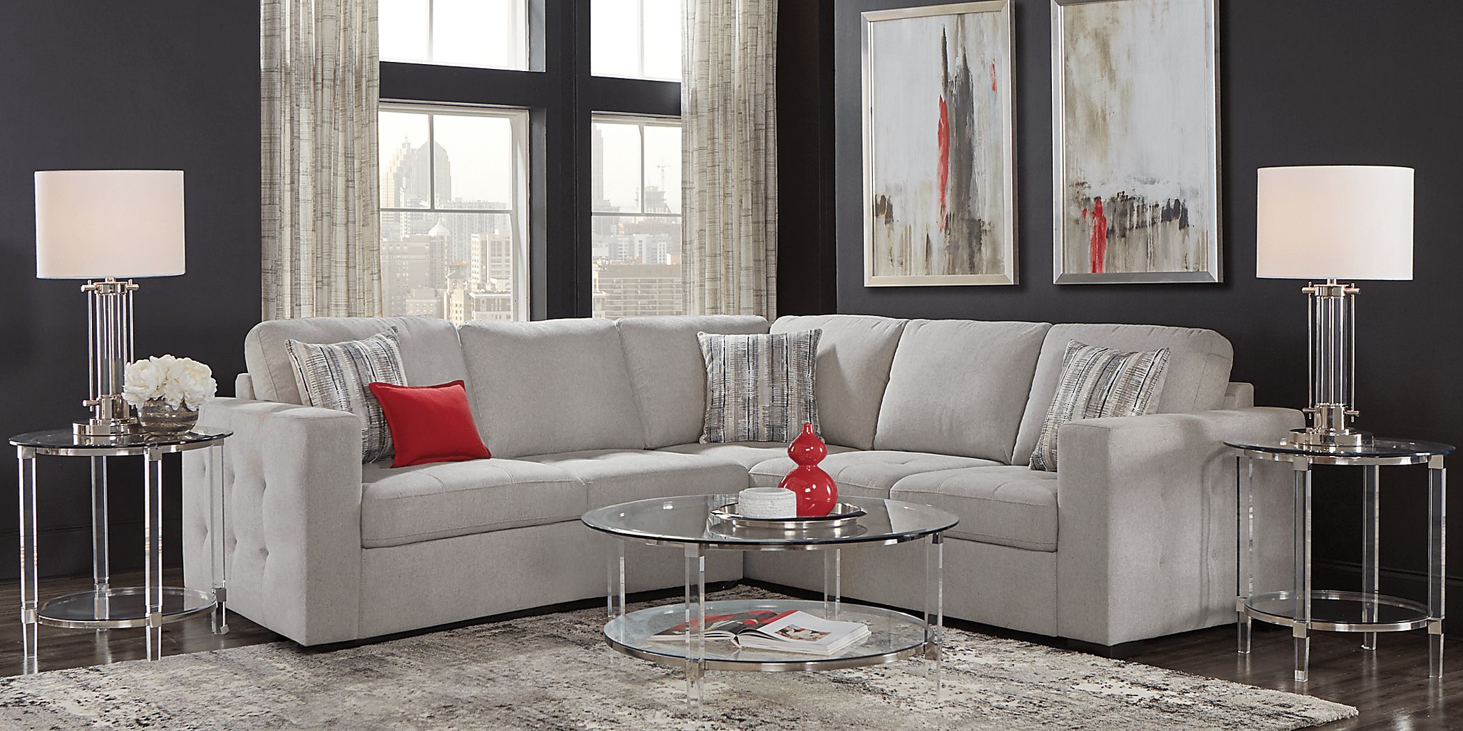 Kirkwell Gray 2 Pc Sleeper Sectional