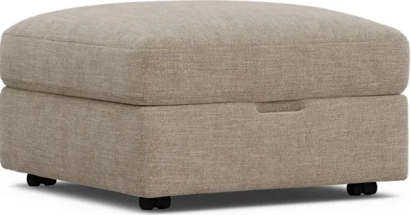 Tempo Modular Beige Storage Bumper Ottoman