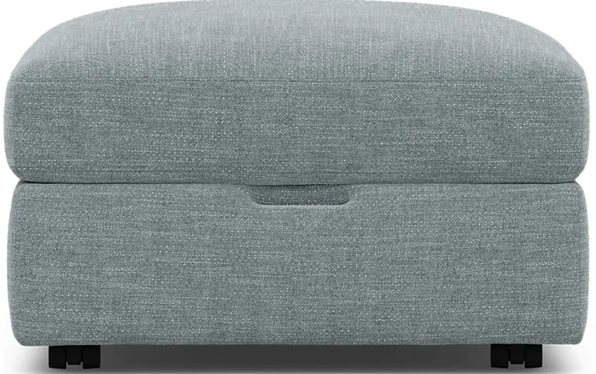 Tempo Modular Blue Storage Bumper Ottoman