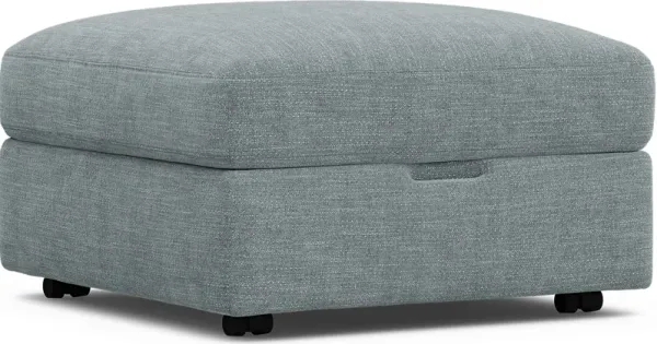 Tempo Modular Blue Storage Bumper Ottoman