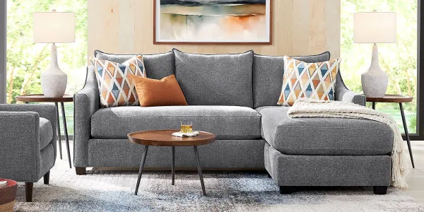 Soho Place Gray 6 Pc Living Room with Sleeper Chaise Sofa