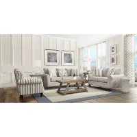 Beachfront Silver 7 Pc Living Room with Sleeper Sofa