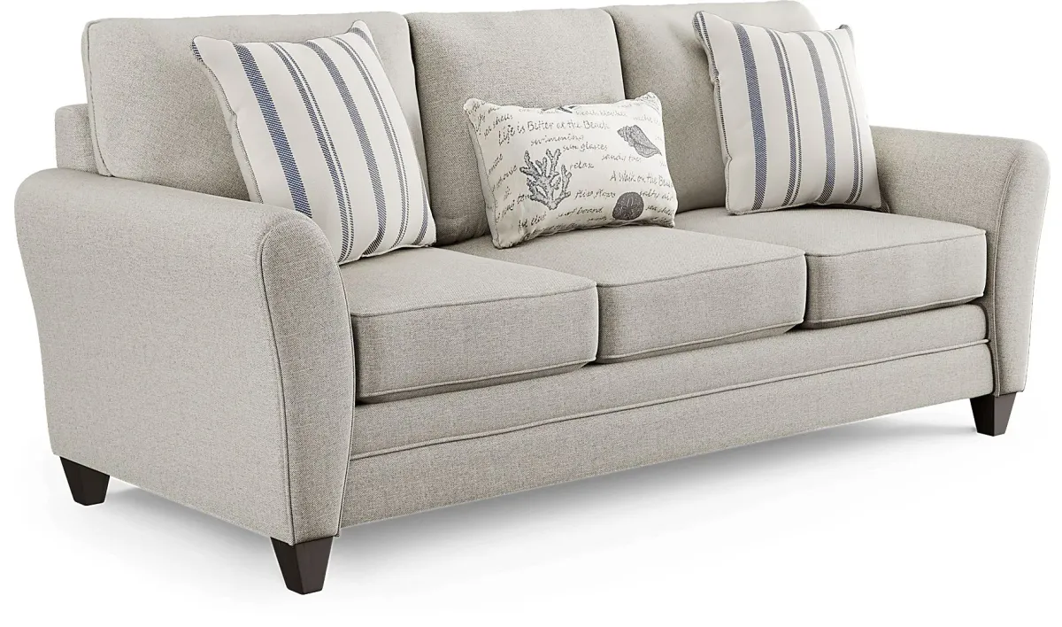 Beachfront Silver 7 Pc Living Room with Gel Foam Sleeper Sofa