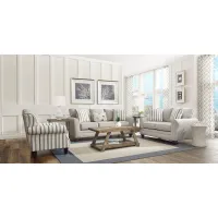 Beachfront Silver 7 Pc Living Room with Gel Foam Sleeper Sofa