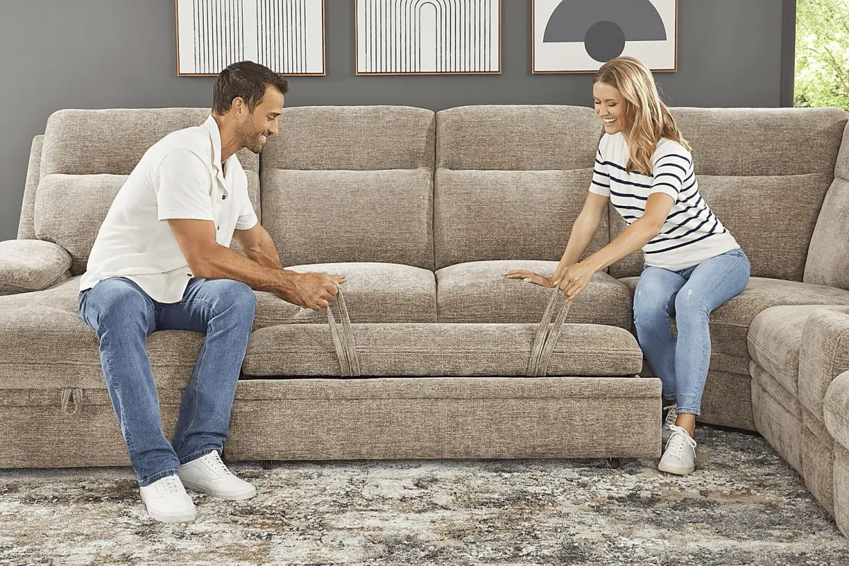 Anaheim Latte 5 Pc Dual Power Reclining Sectional