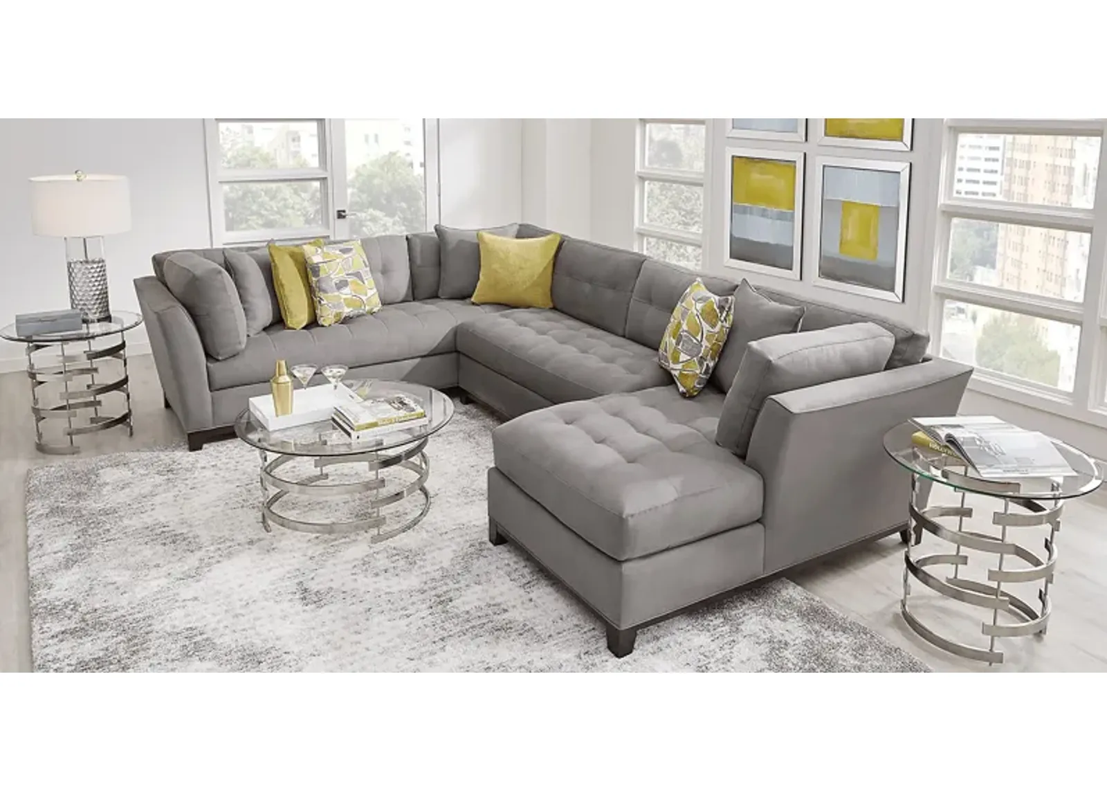 Metro Gray 4 Pc Sectional Living Room