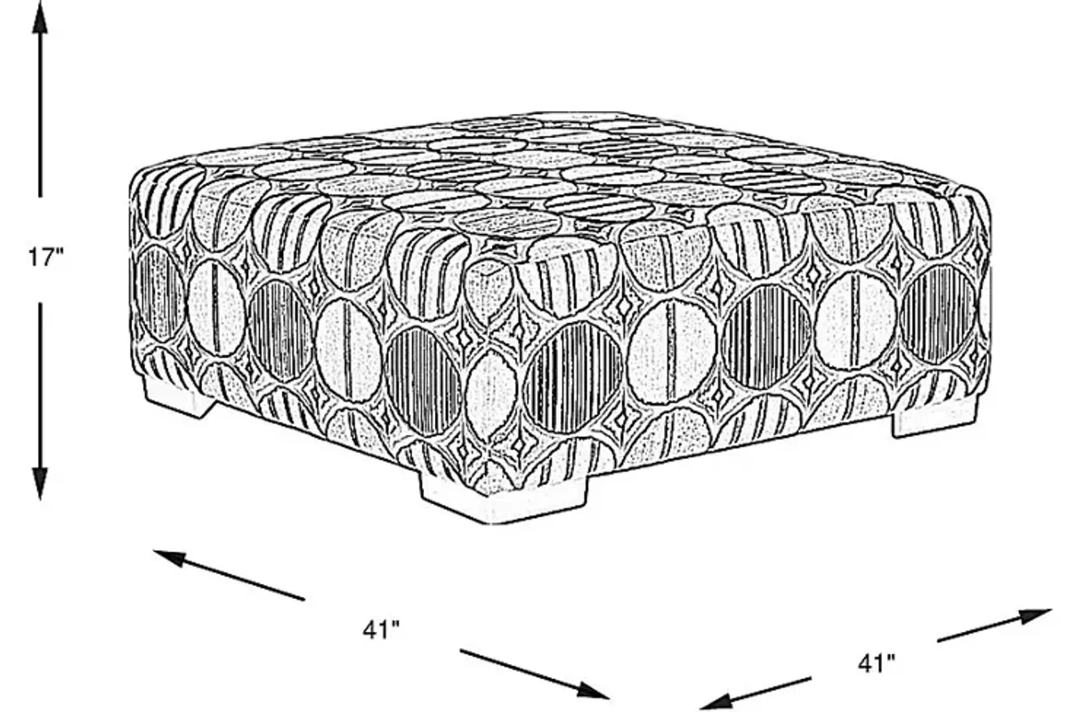 Benton Place Gray Cocktail Ottoman