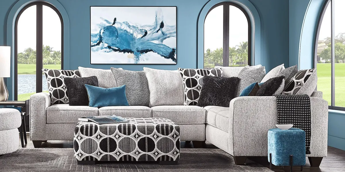 Benton Place Gray 5 Pc Sectional Living Room