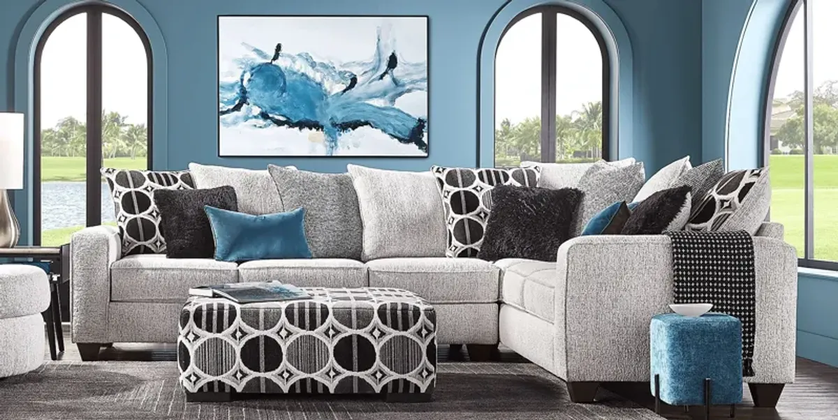 Benton Place Gray 5 Pc Sectional Living Room