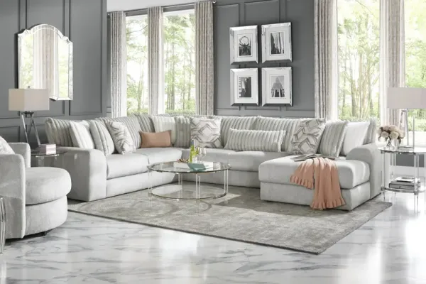 Moreau Street Gray 6 Pc Sectional Living Room