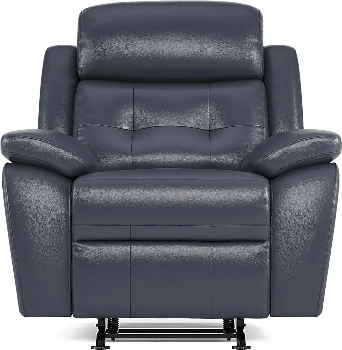 Antonin Blue Leather 2 Pc Living Room with Reclining Sofa