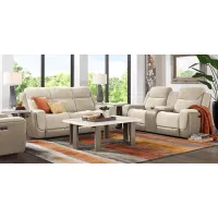 State Street Beige 5 Pc Dual Power Reclining Living Room