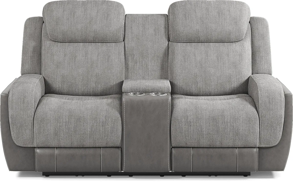 State Street Gray 5 Pc Dual Power Reclining Living Room