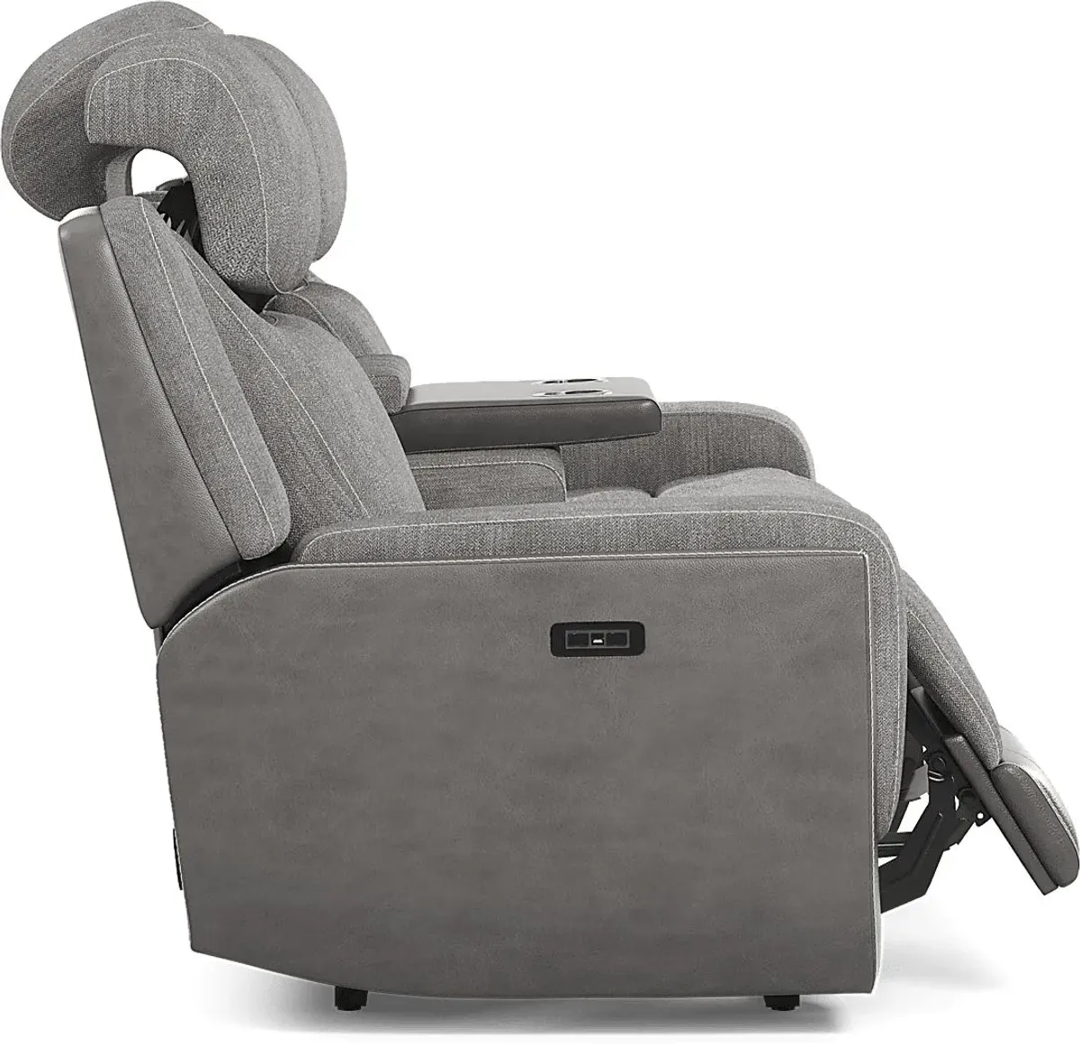 State Street Gray 5 Pc Dual Power Reclining Living Room