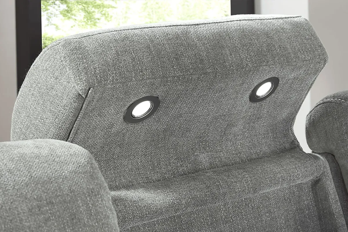 State Street Gray 5 Pc Dual Power Reclining Living Room