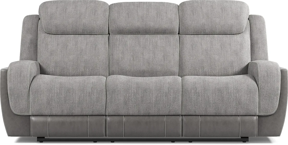 State Street Gray 5 Pc Dual Power Reclining Living Room