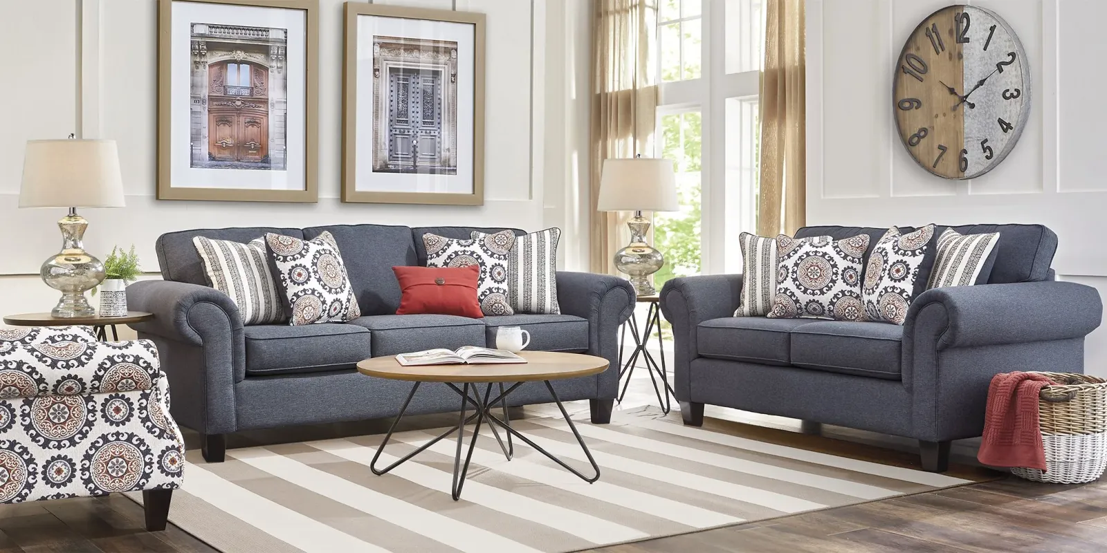 Oakhurst Denim 8 Pc Living Room