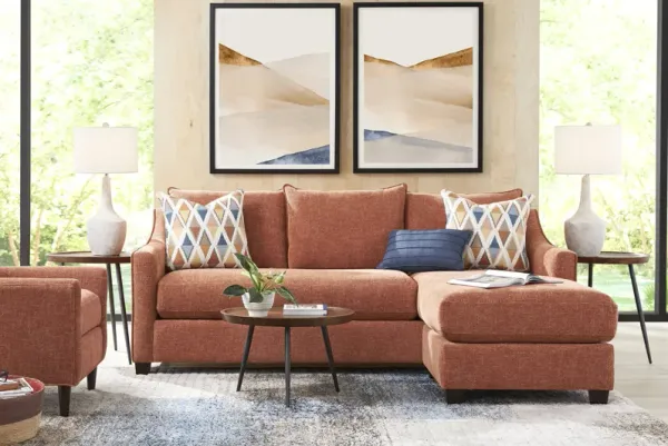 Soho Place Russet 6 Pc Living Room with Gel Foam Sleeper Chaise Sofa