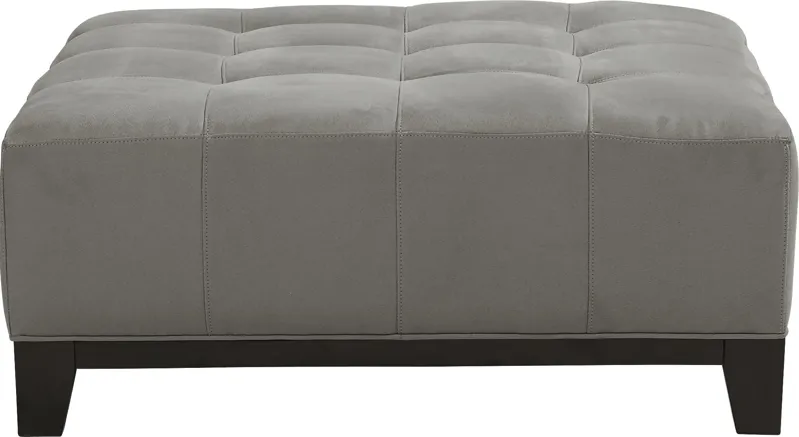 Metro Gray Microfiber Cocktail Ottoman