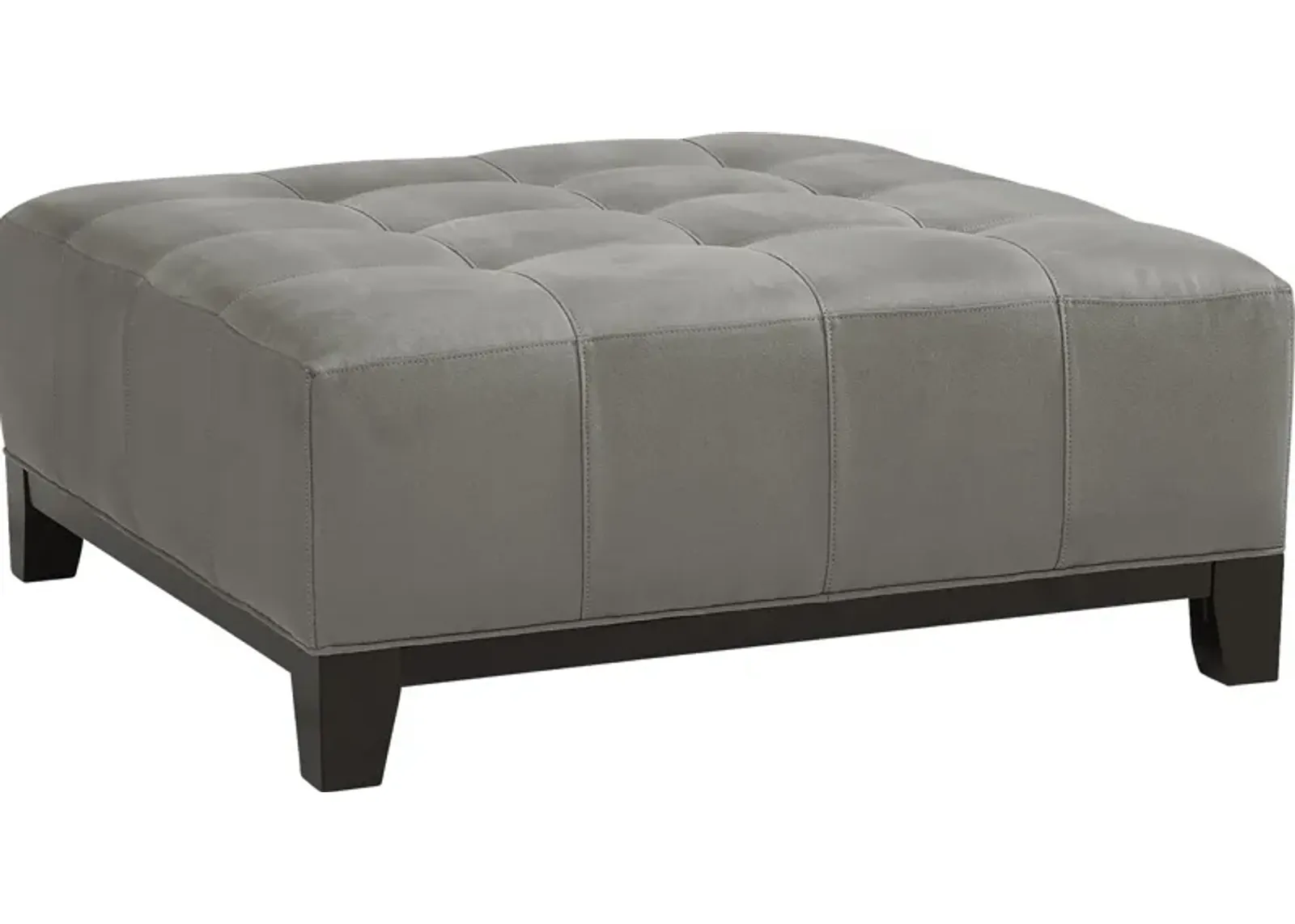 Metro Gray Microfiber Cocktail Ottoman